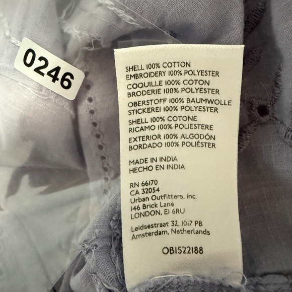 Anthropologie Handkerchief Buttondown Eyelet Embroidered Sky Blouse Size S - Picture 10 of 10